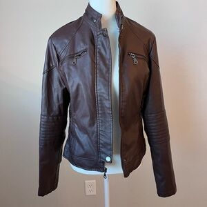 Maralyn & Me‎ Burgundy Leather Jacket